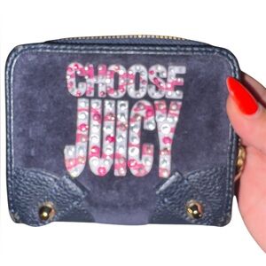 Rare Juicy Couture Black Velour Wallet Like New